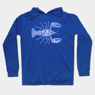 Lobster (blue and white horizontal) Hoodie